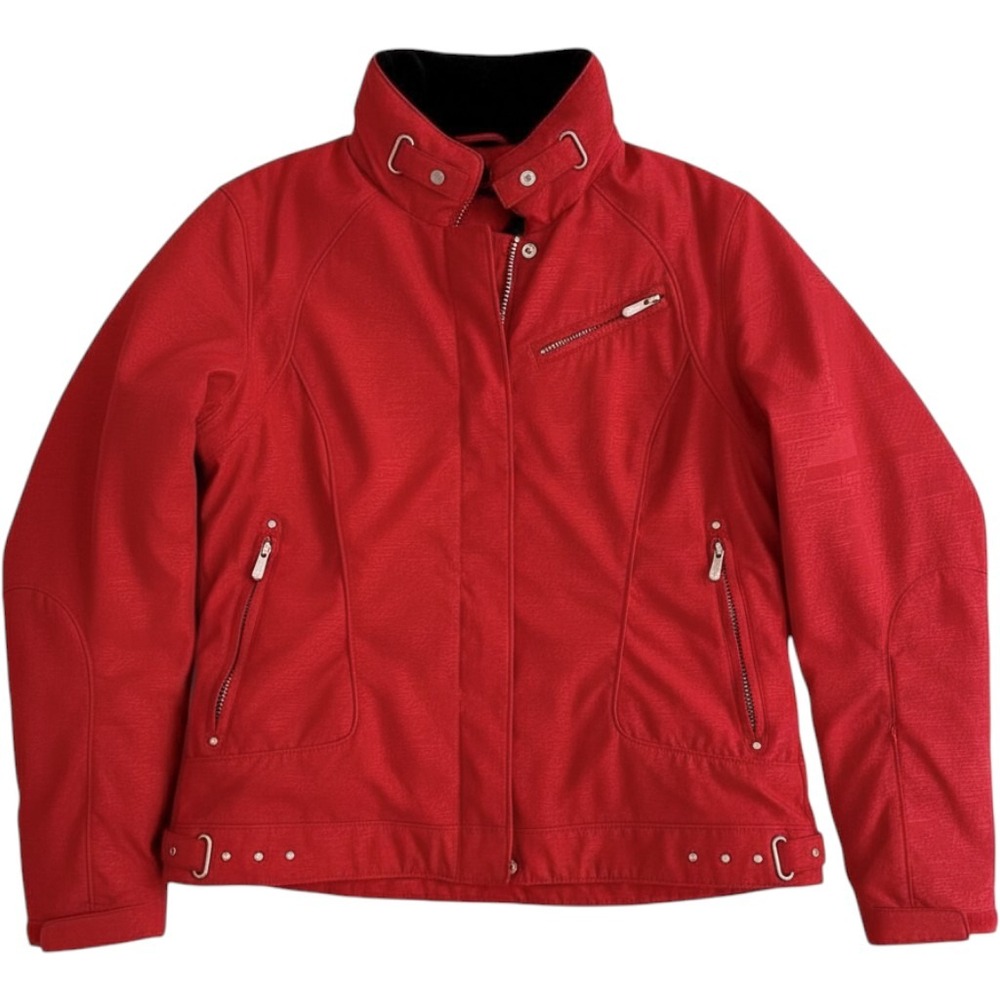 Sunice Womens Red Ski Jacket Size 12 Y2K Moto Style Winter Coat